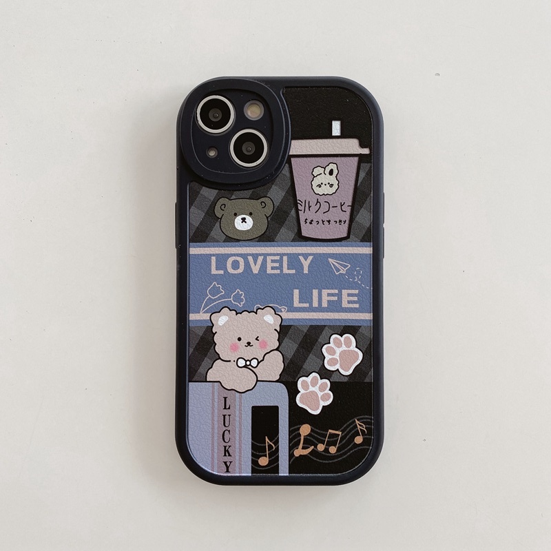 Cute Little Bear Case OPPO A9 A5 A31 A53 A33 2020 A7 A5S A12 A11K F9 F11 A15S A35 A52 A92 A54 A36 A96 A83 A57 A3S A16 A1 Pro Reno 3 5 6 7Z 9 Black Milk tea Bear