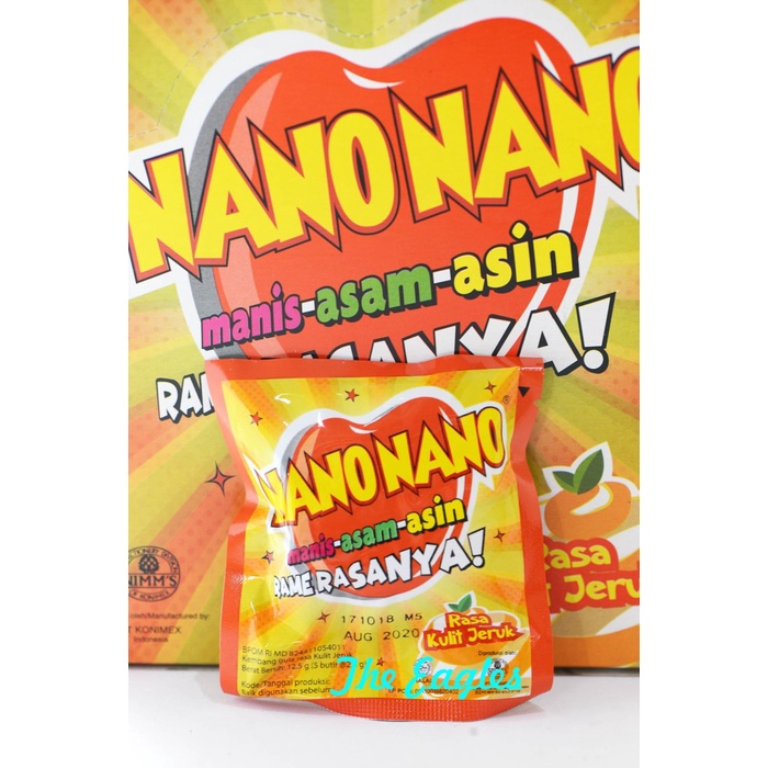 

permen NANO manis asam asin NIMMS solo 1 sachet isi 5 butir kulit jeru