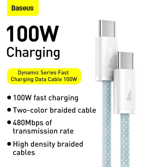 BASEUS Kabel 100W Dynamic Series Fast Charging Data Cable C to C 100W 2M 1M