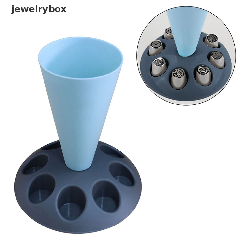 [jewelrybox] Pastry Bag Stand Piping Bag Berdiri Dengan 8slot Tempat Icing Alat Tip Krim Icing Butik