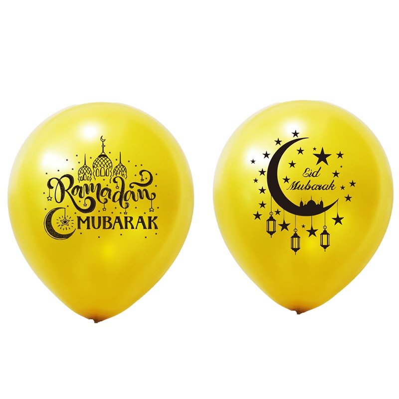 Paket Balon Lebaran Eid MUBARAK Holiday Balon Golden Star Moon Castle D    Set Balon Bulan Bintang Eid Mubarak