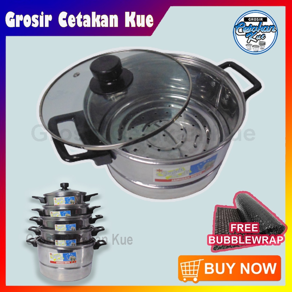 PANCI DANDANG NASI TUTUP KACA BAHAN STAINLESS