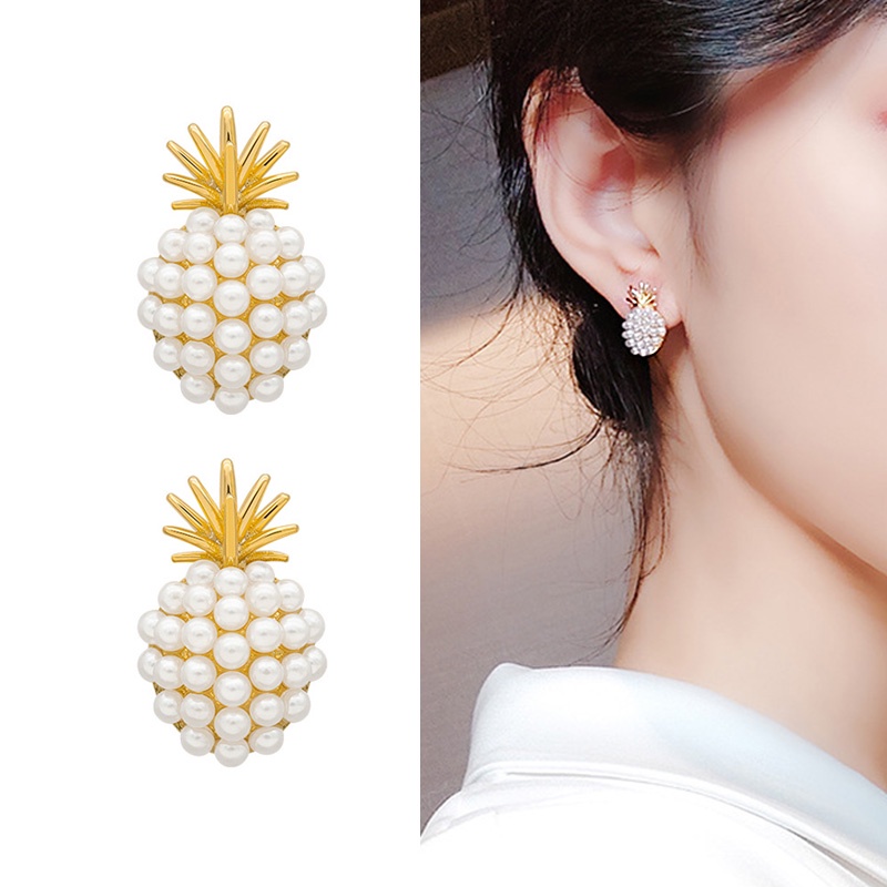 Jepang Korea Musim Panas Buah Segar Cherry Nanas Manis Sederhana Anting Fashion