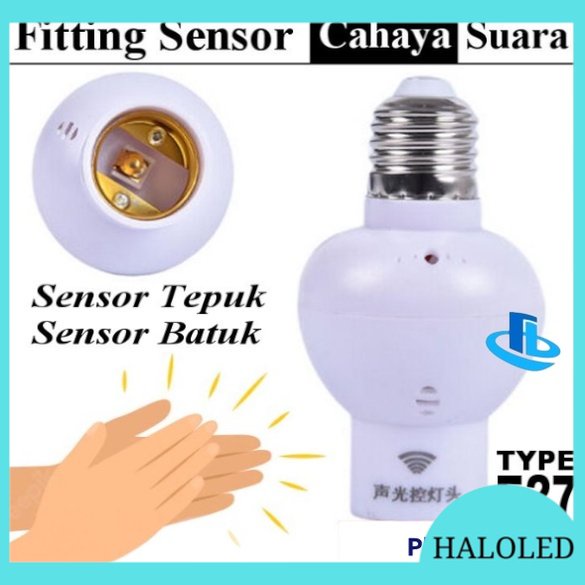FITTING LAMPU LED SENSOR SUARA OTOMATIS ON OFF E27