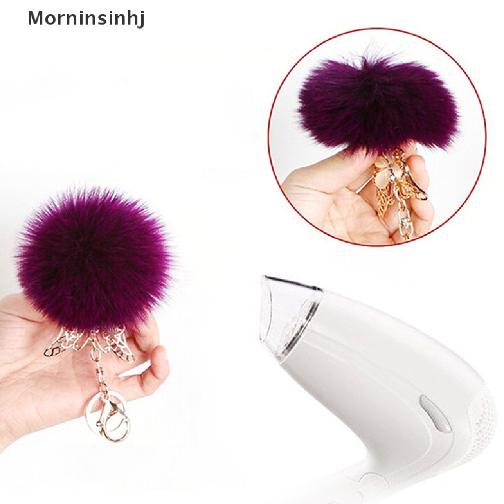 Mornin Rantai Mutiara Kristal Botol Busur Pompom Gantungan Kunci Mobil Wanita handBag Key Chain id