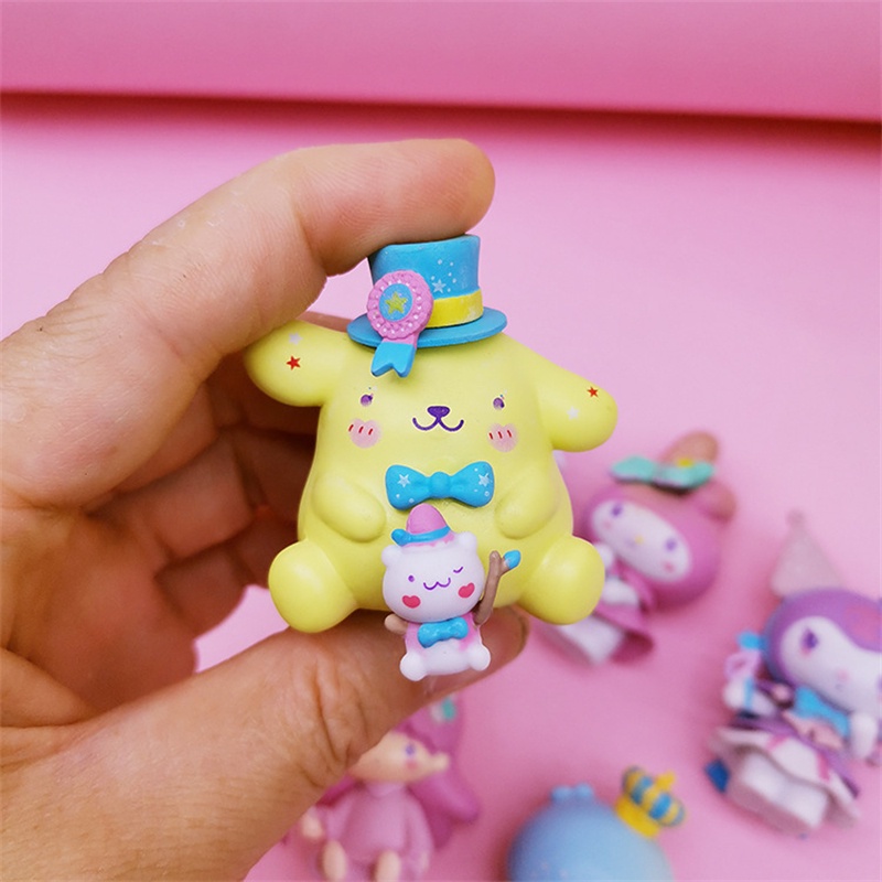 6 Pcs Sanrio Dream Tema Boneka Anime Figure Mainan Pvc Model Patung Anak Perempuan Ulang Tahun Boneka Mainan