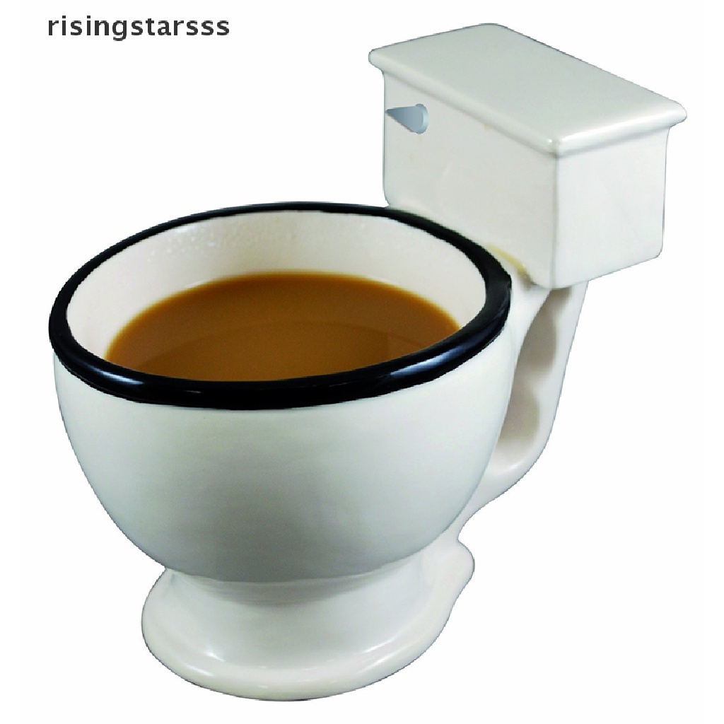 Rsid Span-new Toilet Mug Keramik 300ml Kopi Teh Susu Ice Cream Cup Cangkir Air Hadiah Natal Jelly