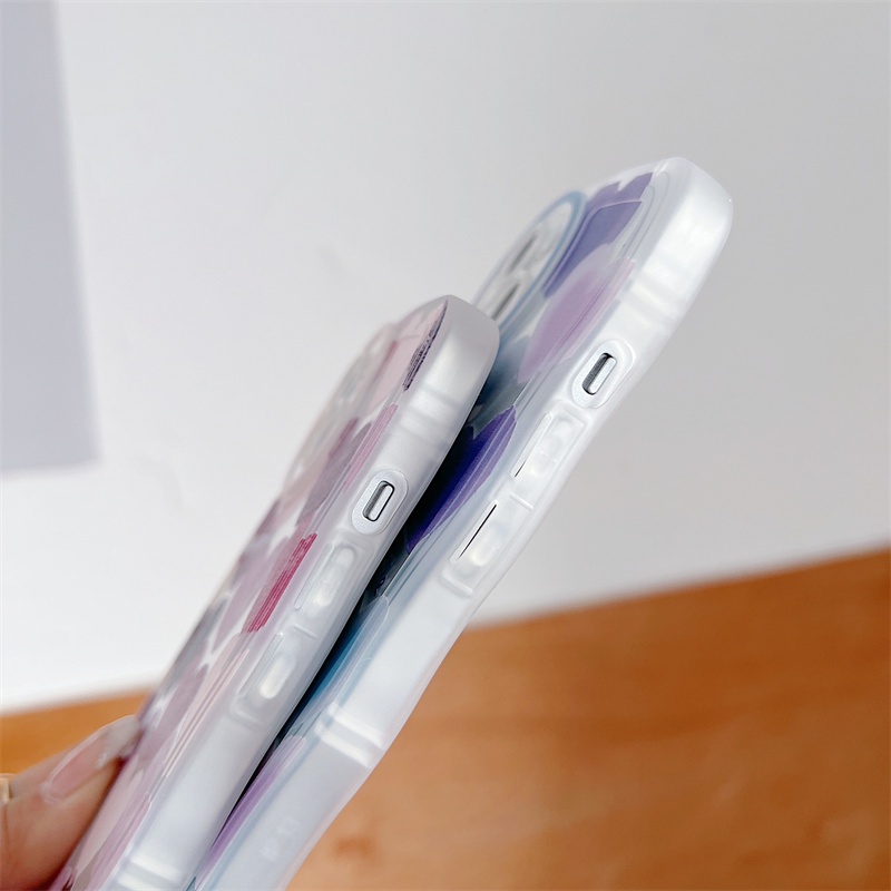 IPHONE Malan art multi-Warna Bentuk Cinta Bening Untuk Capita Iphone11 12 13 14 Pro Max7 8 Plus X XR XS Max Bantal Udara shockproof phone Case Cover