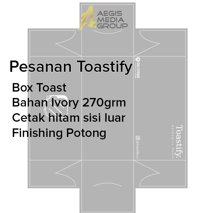 

⭐BISA COD⭐ Pesanan Toastify | Take Away Box| Custom Box | Cetak Box Toast 2500pcs