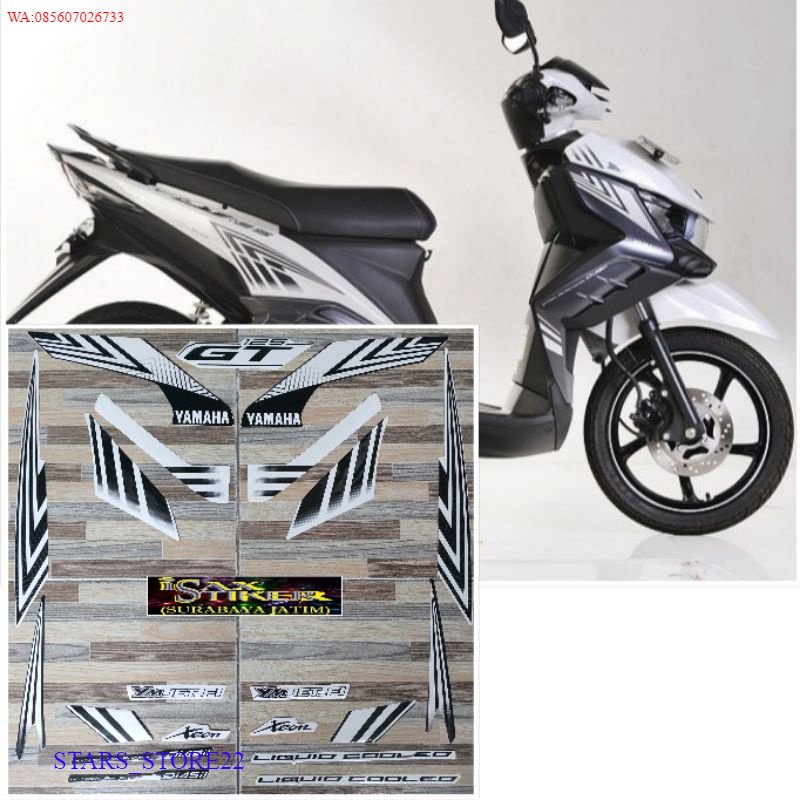 (ORI) striping original Yamaha Xeon GT 125 putih tahun 2014 2015 KUALITAS ORIGINAL PABRIK