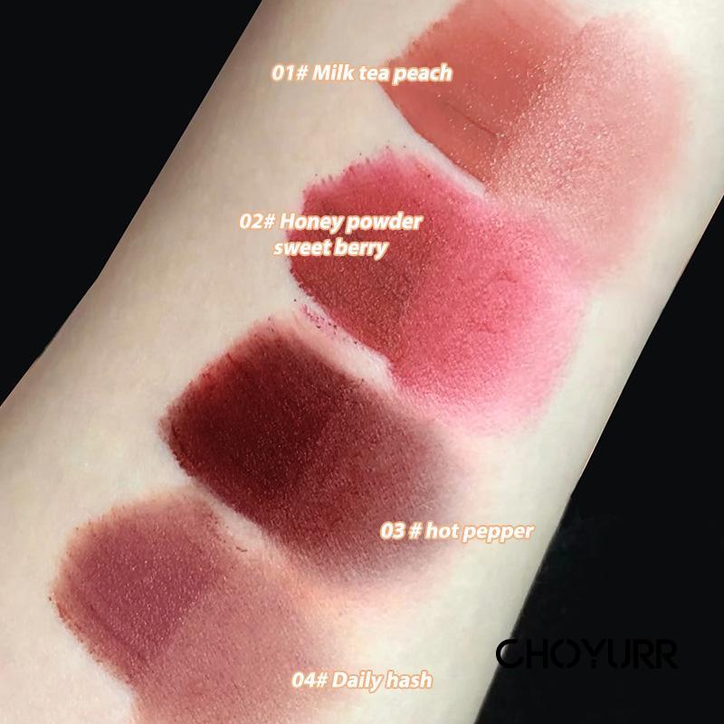 【COD】Lipstik Matte Long Lasting Nude Lip Matte Lip Cream Lip dan Check Mud Lip Gloss Beludru Lucu-CH