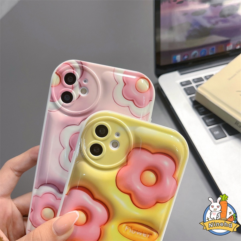 IPHONE Casing Kompatibel Untuk Iphone14 13 12 11 Pro Max X Xr Xs Max8 7 6 6s Plus SE 3D Vision ins Korea Lukisan Minyak Telepon Case Bantal Udara Shockproof Silikon Soft Case Cover Pelindung