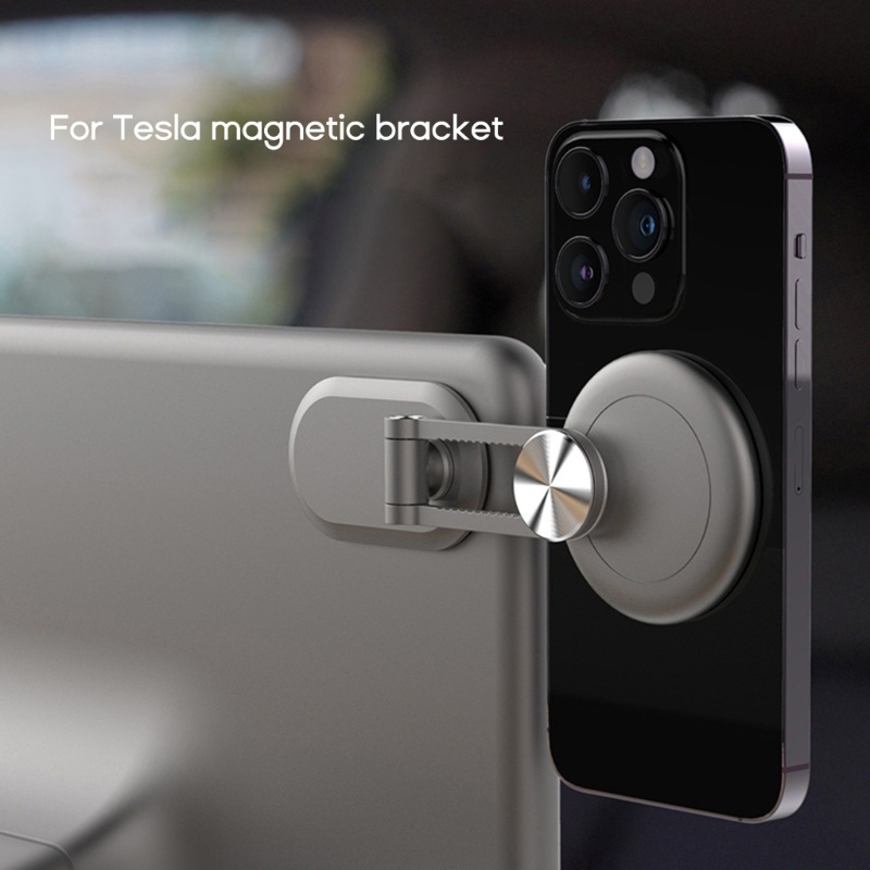 Zzz Holder Phone Holder Mobil Magnet Invisible Lipat Untuk Model3Y Aluminium