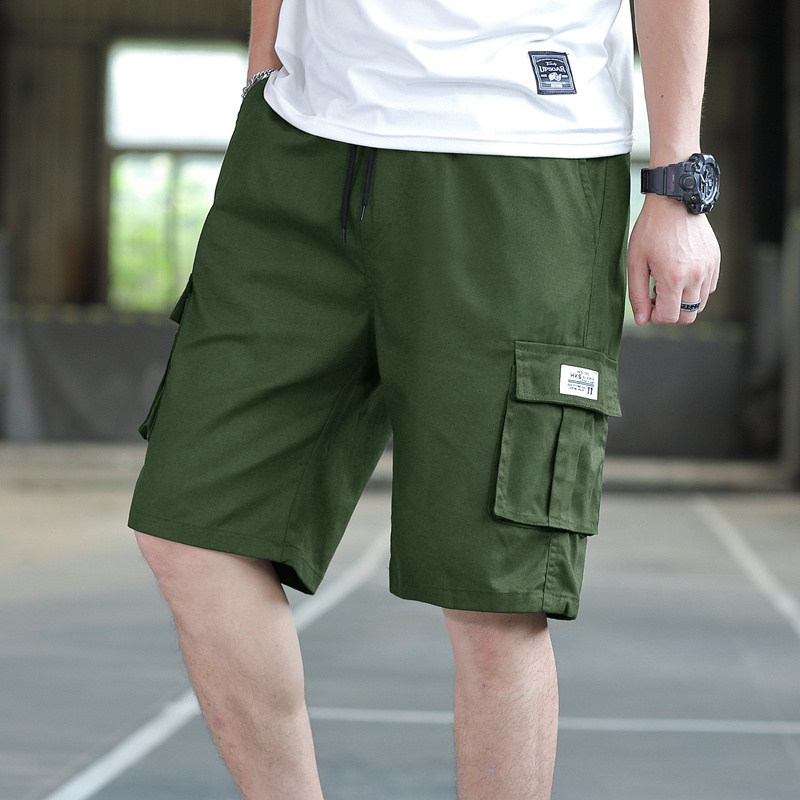 Celana Pendek Pria Sport Casual Olahraga Multi-saku Cowok Katun Fashion Shorts