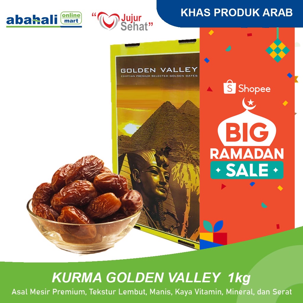 

Kurma Mesir Madu 1 Kg Golden Valley Gizza / Golden Rotana Untuk Puasa & Nabeez Kemasan Plastik Enak Sukari Premium