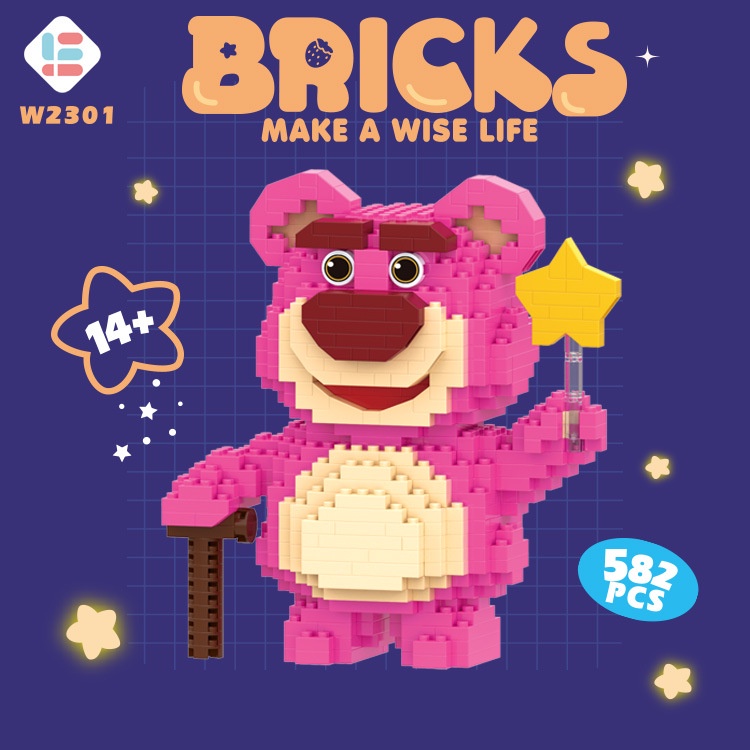 Nano Block Lotso Balok Mainan Edukasi Anak Perempua DIY 3DPuzzle Brick Mainan Balok Susun