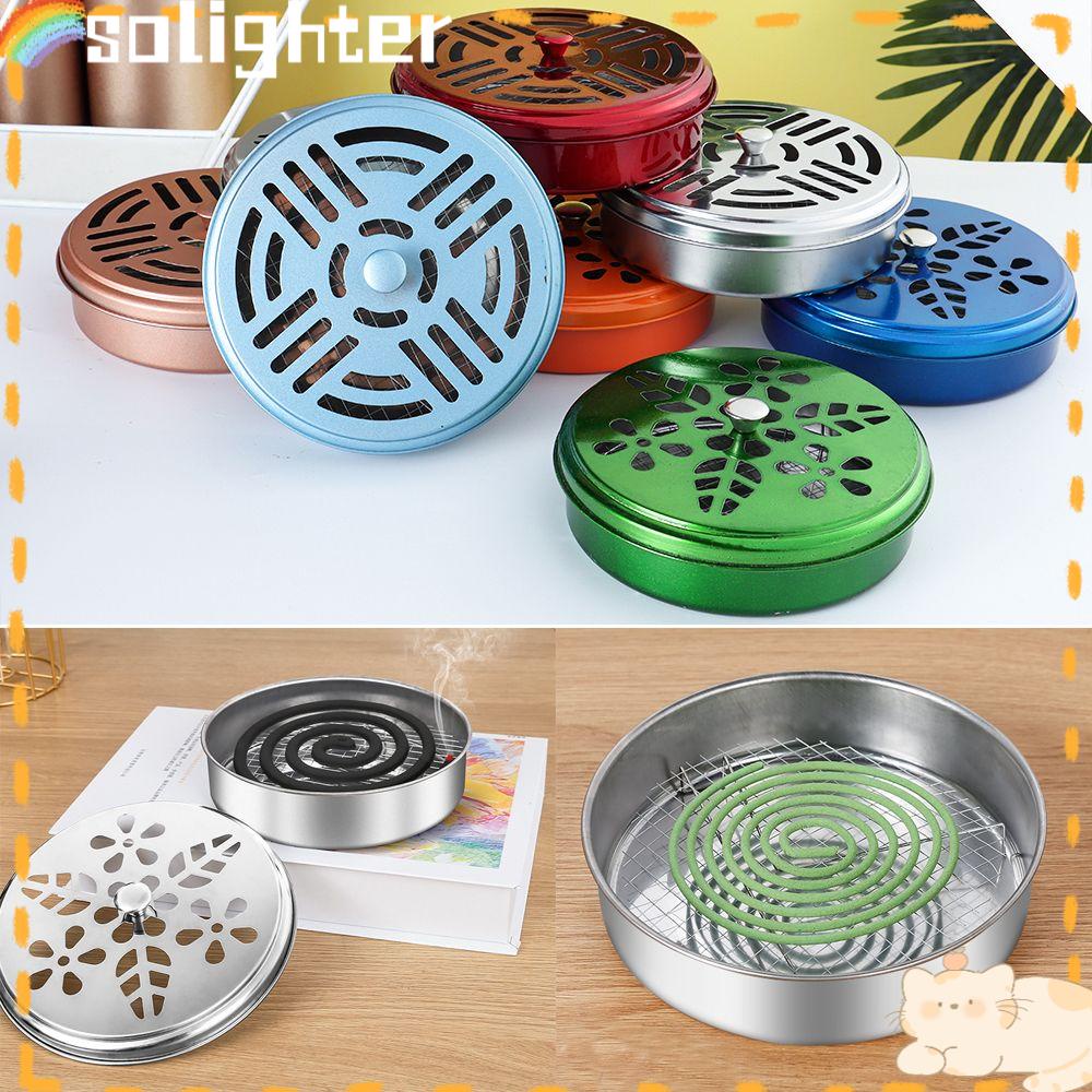 Solighter Mosquito Coil Holder Portable Berguna Rumah Hotel Nampan Logam Piring Dupa