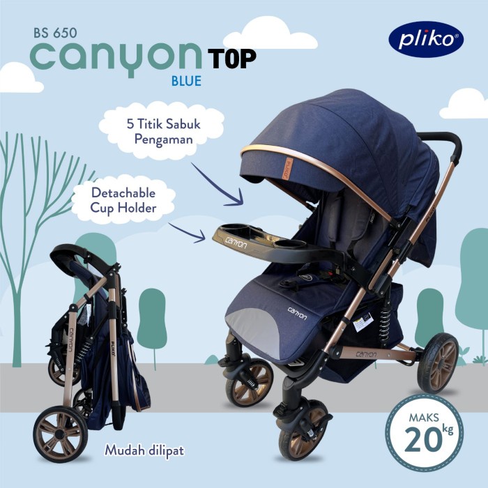 DISKON SHOPEE/ Stroller Pliko Canyon 650 Reversible