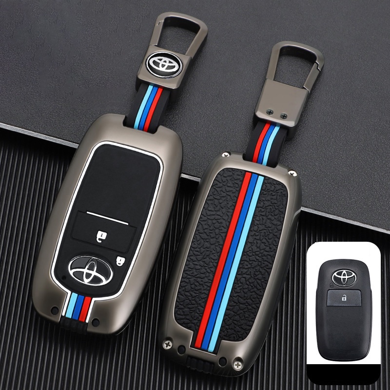 [Tersedia] Untuk Toyota Raize All New Avanza Veloz 20212 2022 Zinc Alloy Silikon Smart Kunci Mobil Case Cover Gantungan Kunci Holder keychain