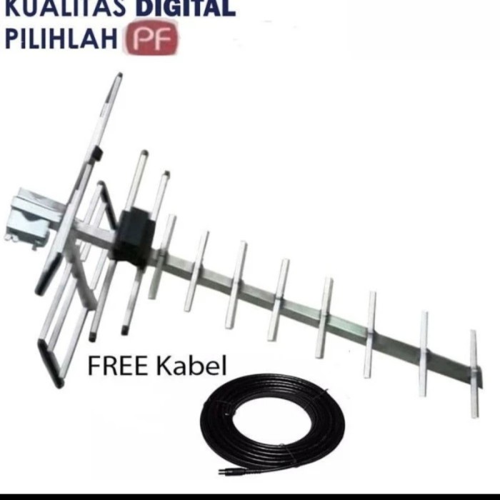 PF HD 18 Antenna TV Digital HD18 Outdoor Kabel 10Meter 100% ORI