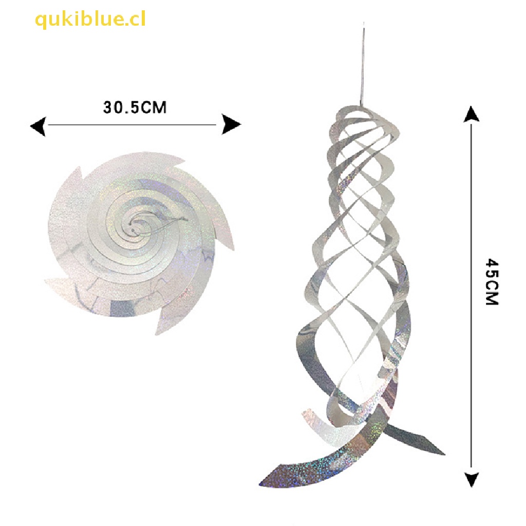 Qukiblue Rotag Reflective Rod Bird Repeller Burung Spiral Reflektor Alat Menyapu New cl