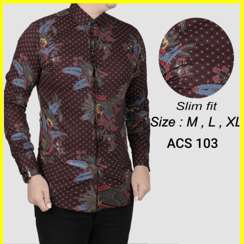 BAJU BATIK PRIA SLIM FIT MODERN ELEGAN KEMEJA BATIK PRIA SLIM FIT KATUN PREMIUM CBL949 PREMIUM KEMEJA BLD JAKARTA