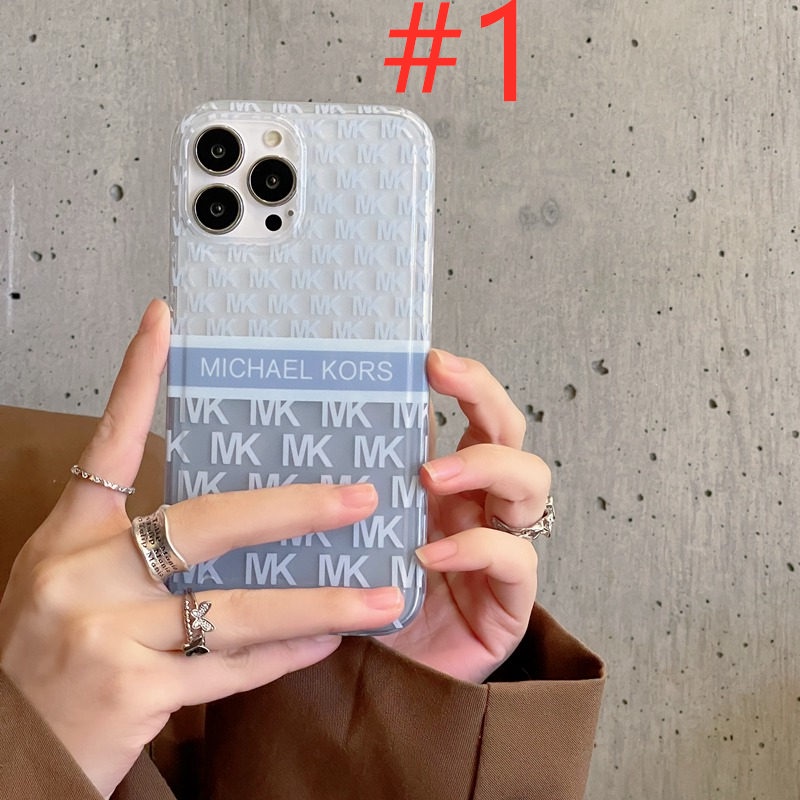 Fashion Blue Full MK Girl Woman Soft Casing TPU Case iP iPhone 11 12 13 14 Pro Max + Plus High Quality FTD Cover