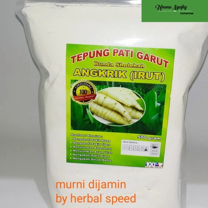 

UBI ANGKRIK tepung GARUT PATI IRUT 0.5kg untuk penderita asam lambung