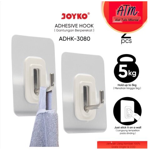 Gantungan Adhesive Hook Tempel Dinding Kait Perekat Joyko ADHK-3080