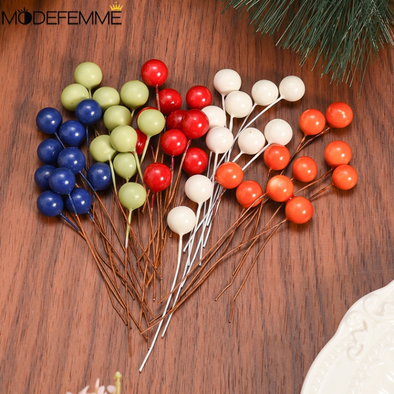 10pcs Festival Pesta Pernikahan Table Decor Multicolor 10mm Artificial Berries Fleksibel Bertekstur DIY Berry Bunch Window Basket Flower Wreath Ornament