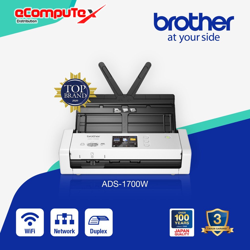 SCANNER BROTHER ADS-1700W / SCANNER ADS 1700W 25PPM WIFI ADF 20 - GARANSI RESMI