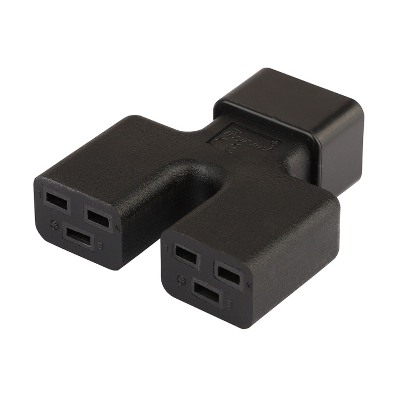 Zzz Solid C20 to Dual C19 Power Adapter Iec320 Male Side Connect to C19 Kabel Listrik