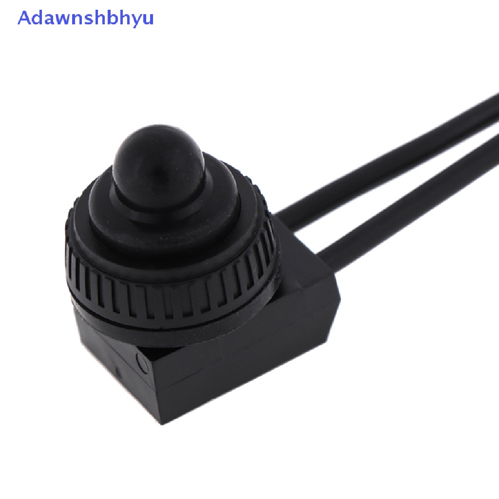 Adhyu 2PCS Saklar On-Off Tombol Tekan Tahan Air 12V Dengan Kawat Timbal 4 &quot;Hitam ID