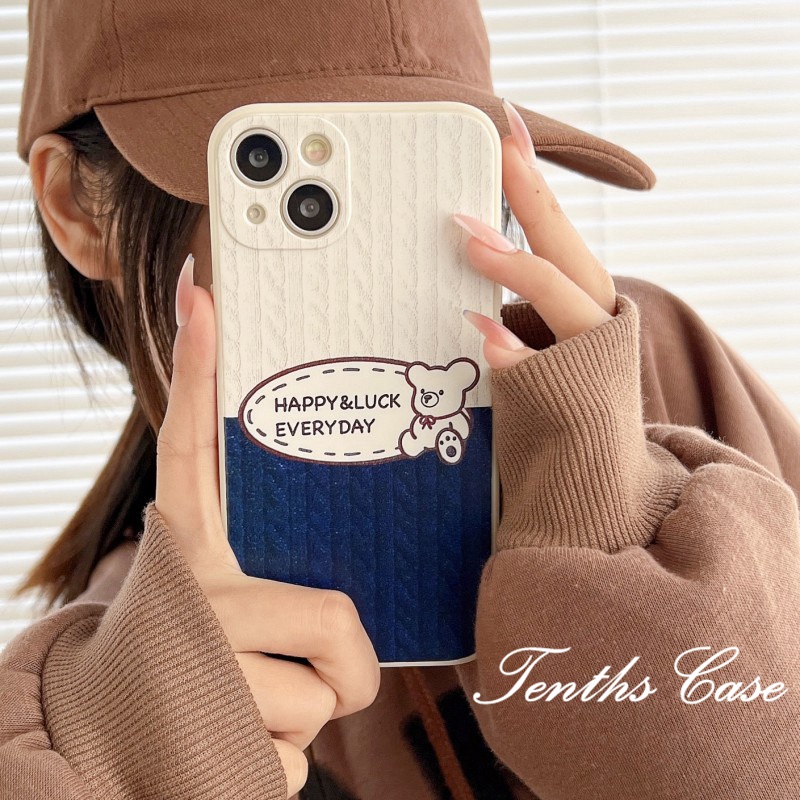 Casing Infinix Hot 20 20s 20i 12 12i 12Play 11 2022 10 9 Play Note 10 Pro Smart 6 6Plus 52020 2023 Motif Garis Biru Dan Putih Bear Phone Case Silicon Cover