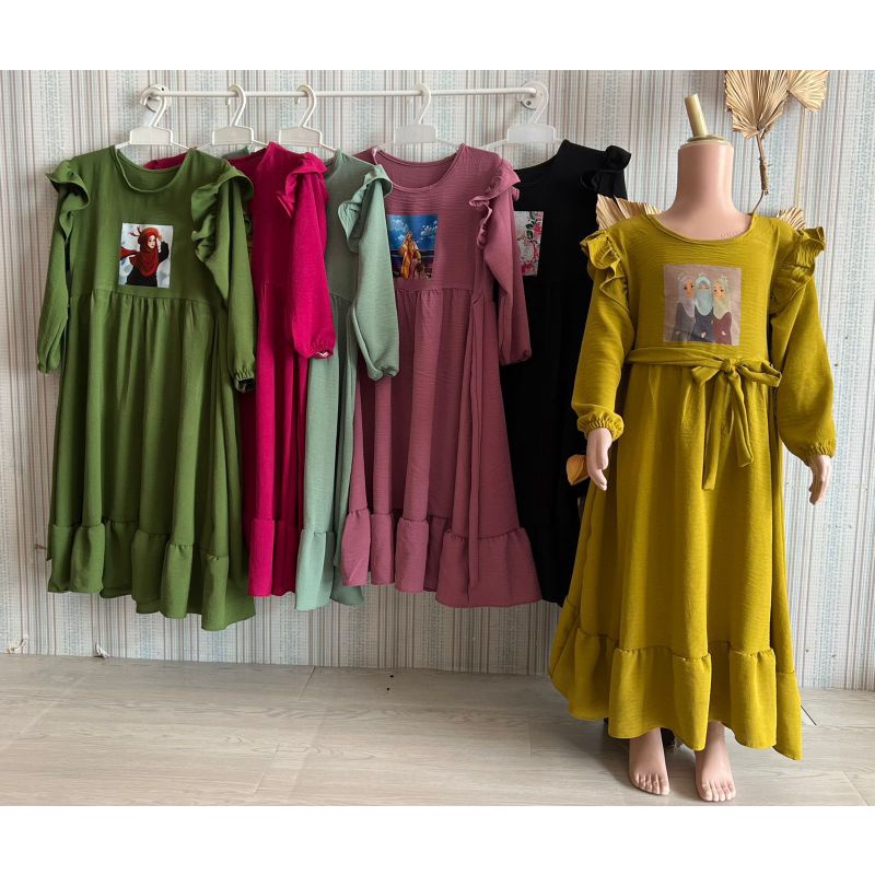 DISKON SHOPEE/ GAMIS ANAK VIRAL 3-7 TAHUN/SET ANAK OVERSIZE VIRAL/GAMIS ANAK PEREMPUAN SLEBEW
