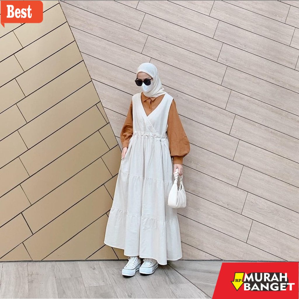 tren buat lebaran terbaru- Kila Inner Dress - Baju Gamis Tanpa Lengan Baju Gamis Polos Fashion Musli