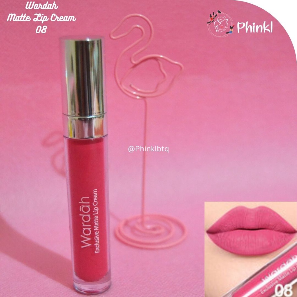 `ღ´ PHINKL `ღ´ ᘺᗩᖇᕲᗩᕼ Wardah exclusive lip cream original matte no tranfrproff