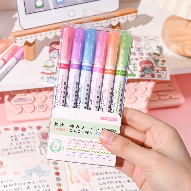 Diy Membuat Kartu Spidol Untuk Mewarnai Pola Lucu Garis Besar Spidol Tangan Copy Akun Curve Pen Cepat Kering Mark Notes Lukisan Stabilo Multi-Warna Gambar Curve Pen