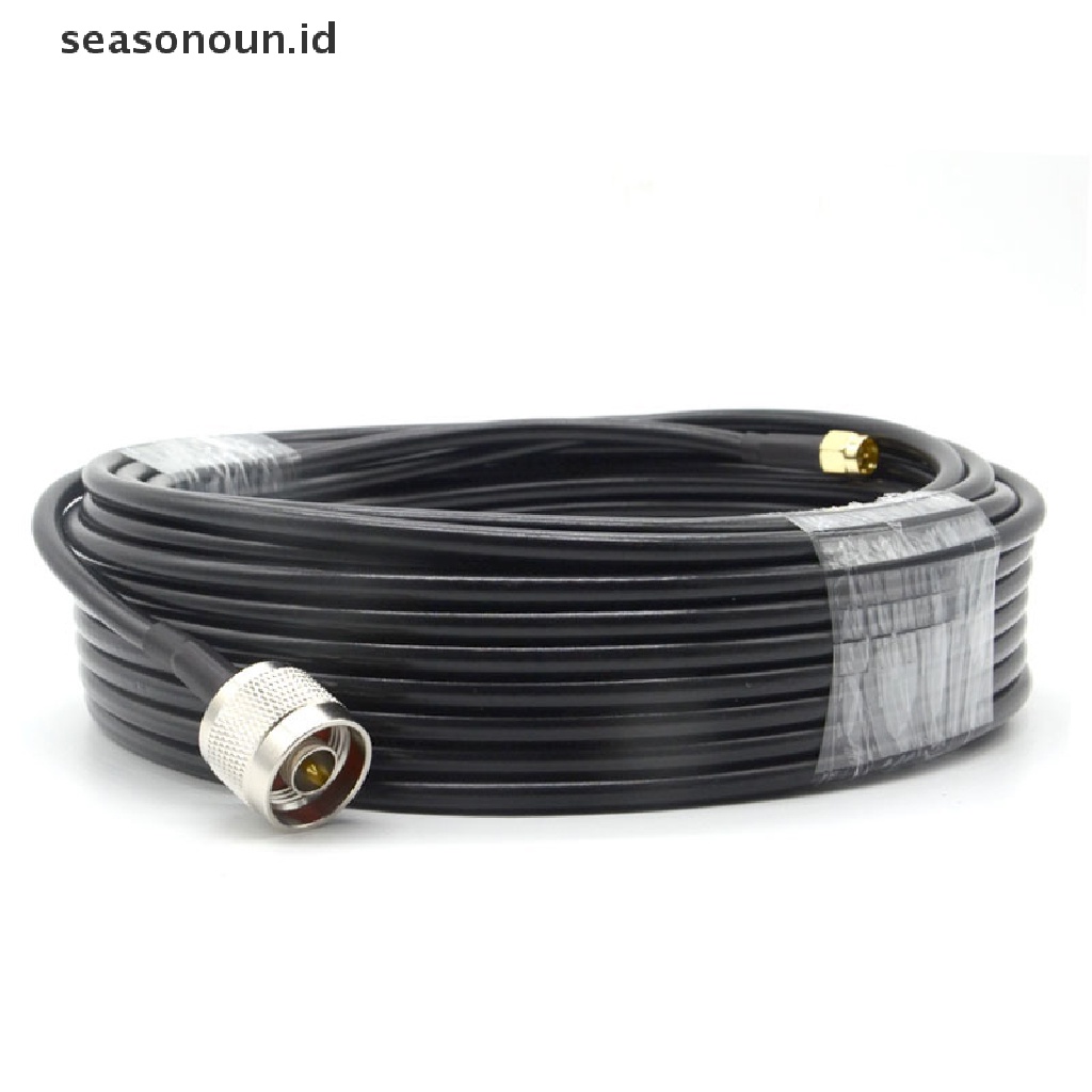 Seasonoun RG58 N Type Male to SMA Male Plug Adapter Kabel Coaxial Kuncir Kabel Ekstensi.