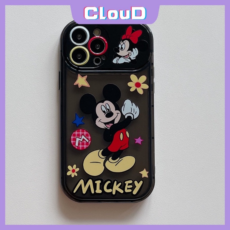 IPHONE Casing Ponsel Mickey Minnie Mouse Lucu Kompatibel Untuk Iphone7 8 Plus X XR XS Max14 11 13 12 Pro Max SE 2020 Flip Make Up Cermin Shockproof Lembut TPU Kartun Disney Phone Cover