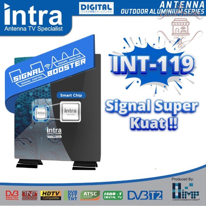 Antena Intra INT-119 TV DIGITAL &amp; ANALOG INDOOR OUTDOOR FREE KABEL 10M