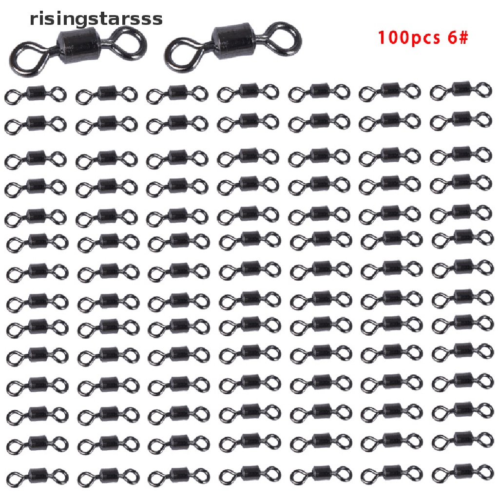Rsid Span-new 50pcs/100pcs Konektor Pancing Ball Bearing Putar Padat Ring Barel Roll Putar Jelly