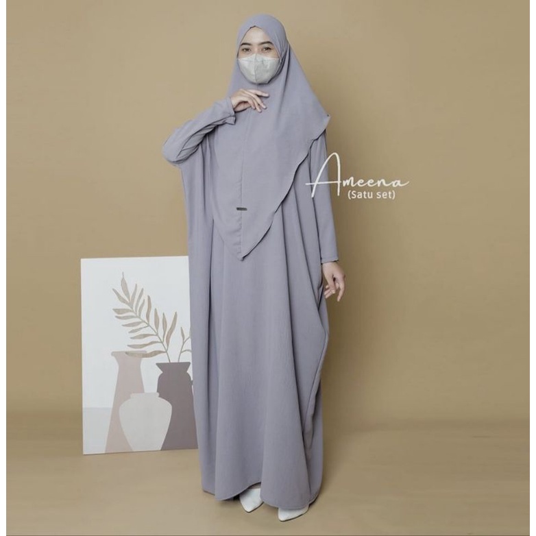 KAFTAN AMEENA CRINKLE SET HIJAB PREMIUM BY Raysila