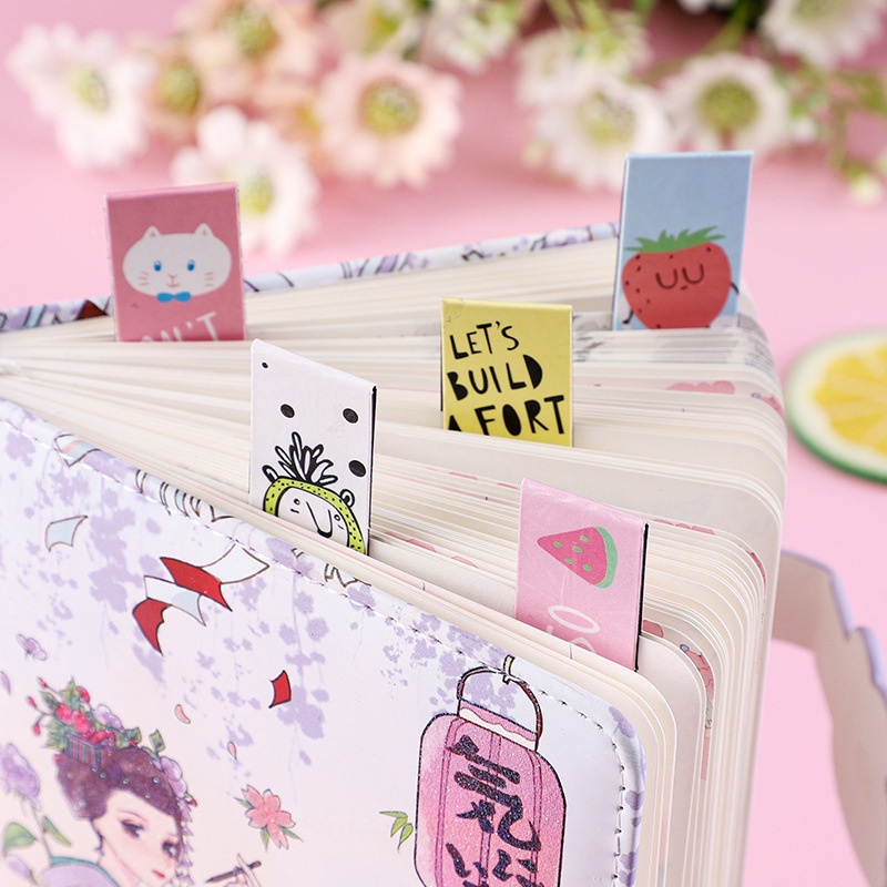 4/6pcs Penanda Buku Payung Buah Lucu/Membaca Memo Label Alat Tulis Untuk Pelajar/Stiker Pesan Kulkas Kreatif