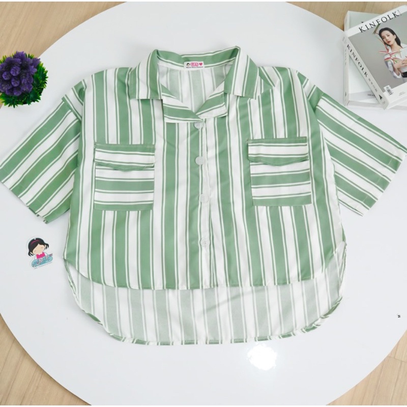 BEFAST - ZFS OOTD WANITA KEMEJA AUDI / HERSA TOP / Hem Wanita Terbaru / Pakaian Casual Remaja ABG / Kemeja Oversize Lengan Panjang / Fashion Wanita Kerja / Outfit Daily Wanita / Kemeja Stripe Terlaris