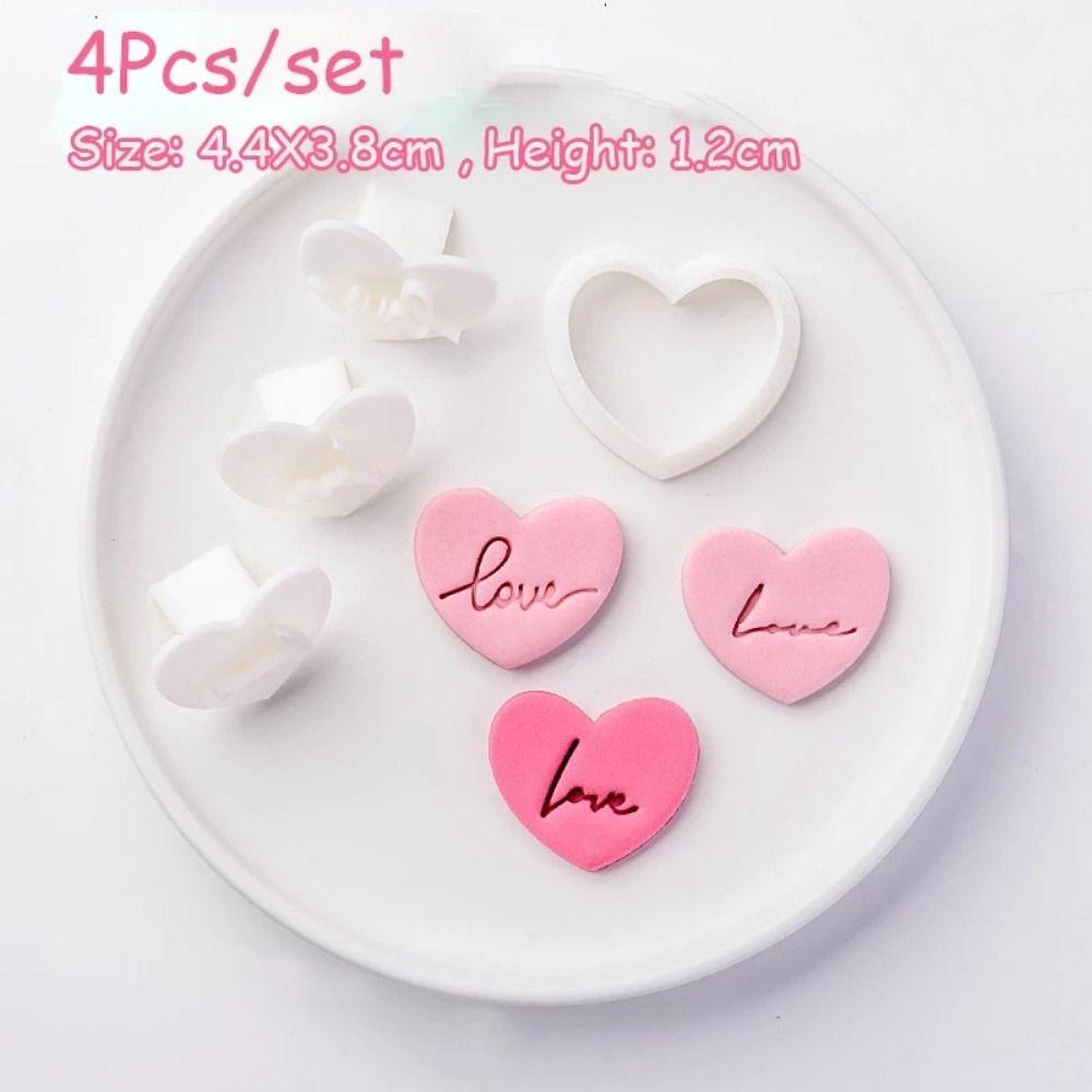 [Elegan] Cookie Cutter Pesta Hari Valentine DIY Alat Kue Plastik Dekorasi Kue Stempel Embos