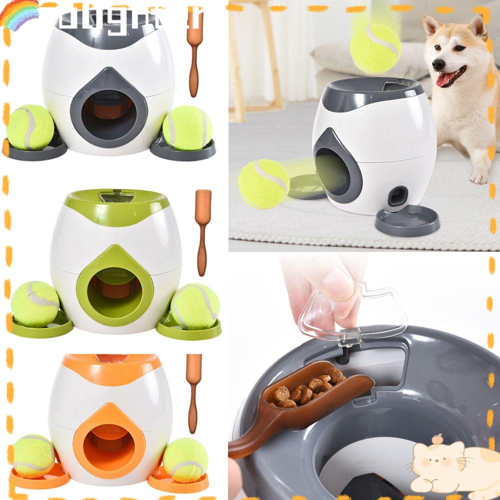 Solighter Pet Tennis Launcher Tahan Lama Feeder Indoor Outdoor Otomatis Lempar Hadiah Makanan