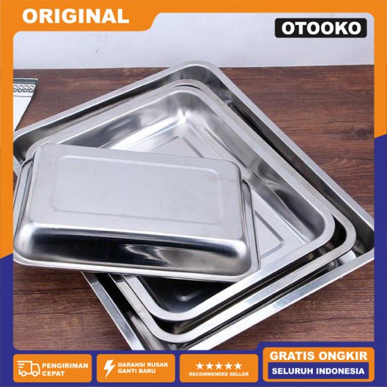 Rak Nampan Tray Stainless BAKI Baking Keranjang Tatakan Tutup Besar 40