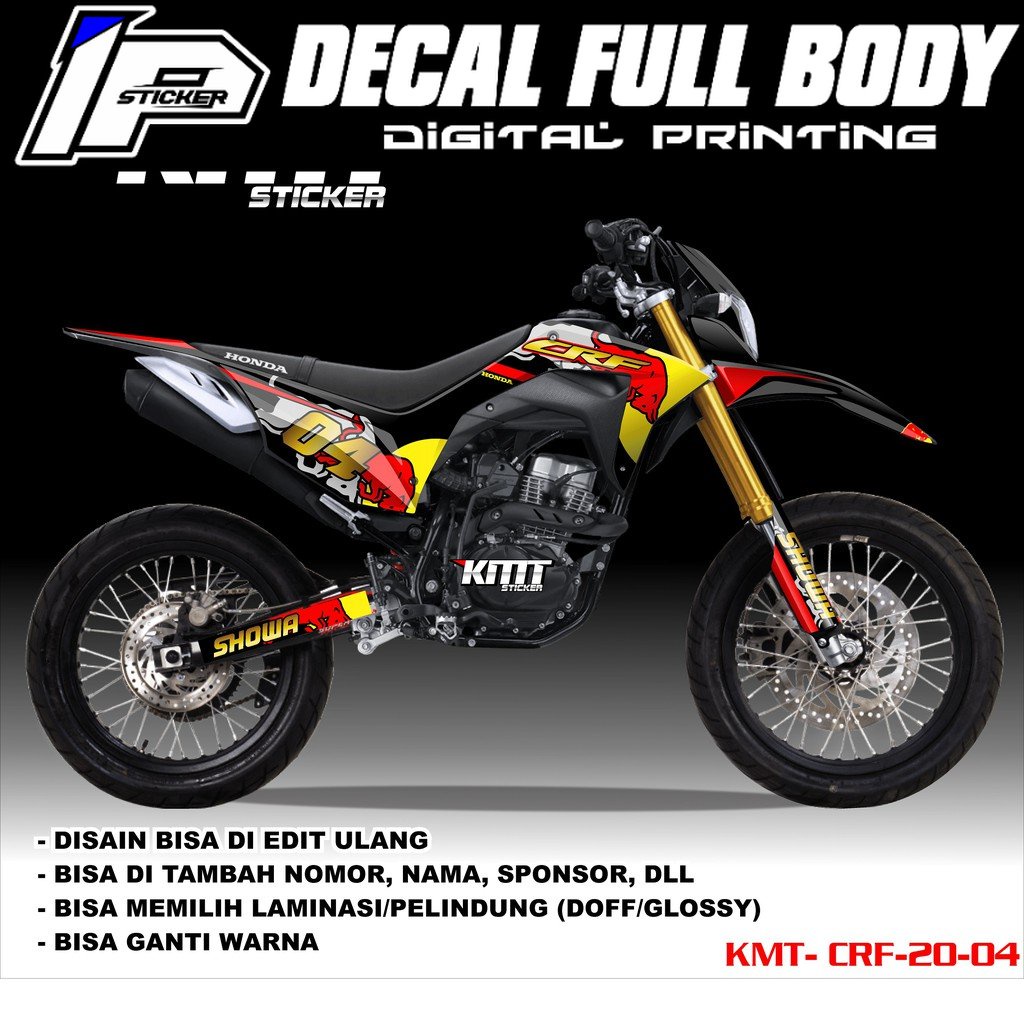 Decal Sticker CRF 150L Fullbody Motif Redbull Gold Kode 20-04