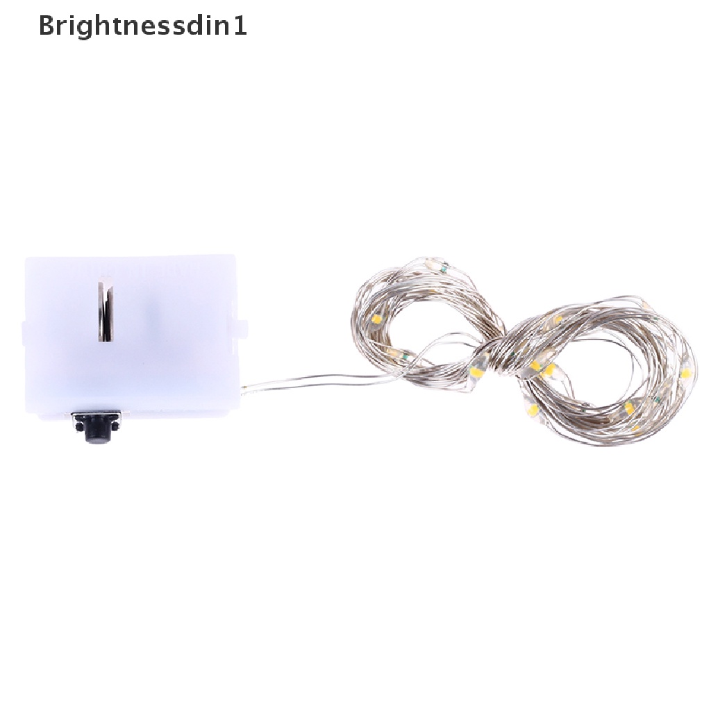 [Brightnessdin1] 1: 12rumah Boneka Miniatur Lampu String Led Dekorasi Aksesoris Pohon Natal Butik